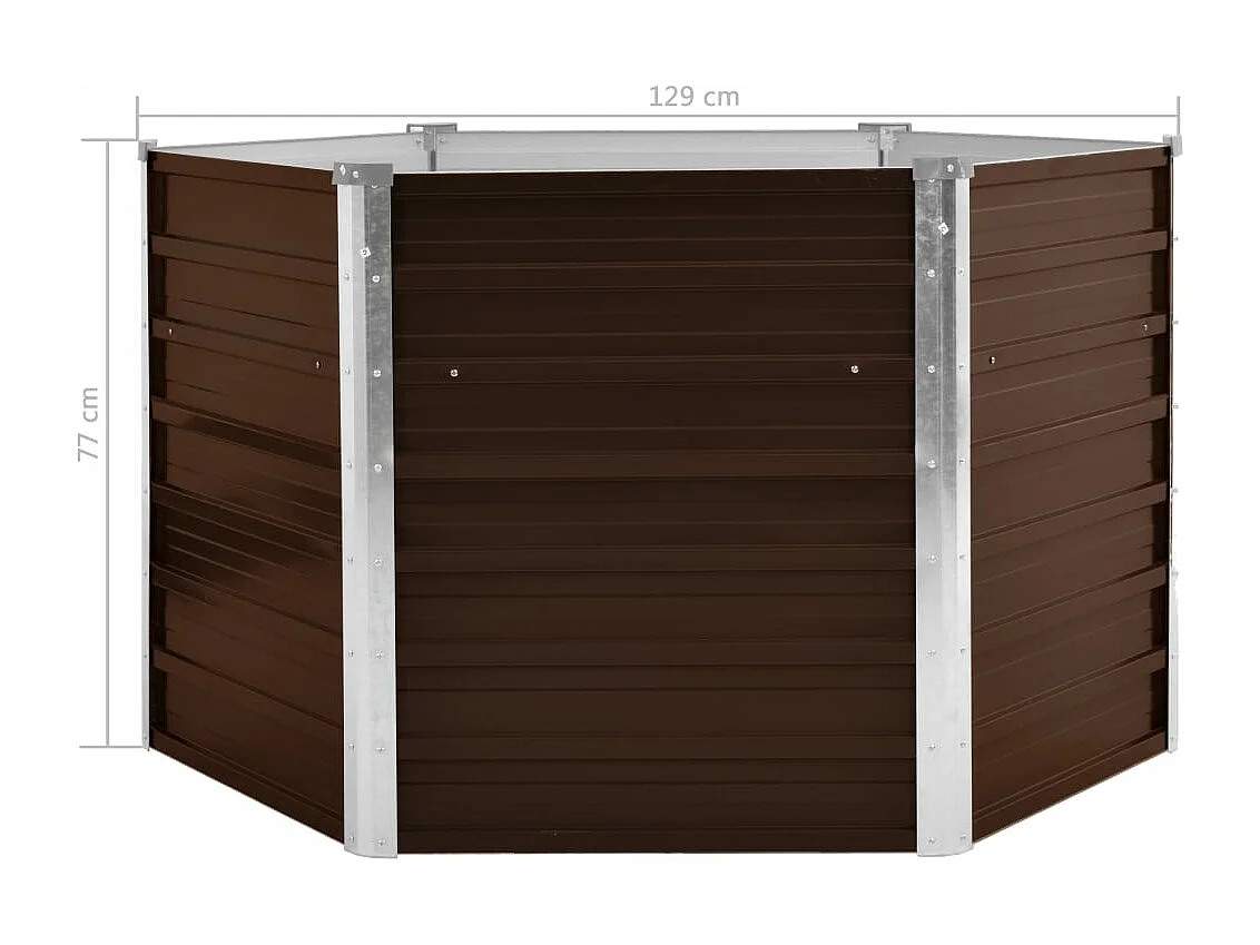 Fioriera rialzata piante fiori giardino marrone 129 x 129 x 77 cm acciaio zincato 02_0001215