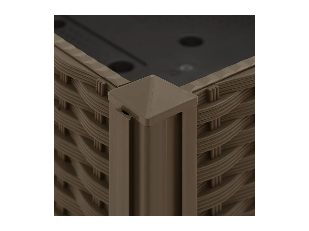 Macetero elevado plantas flores jardín 160 x 40 x 23 cm polipropileno marrón 02_0000916