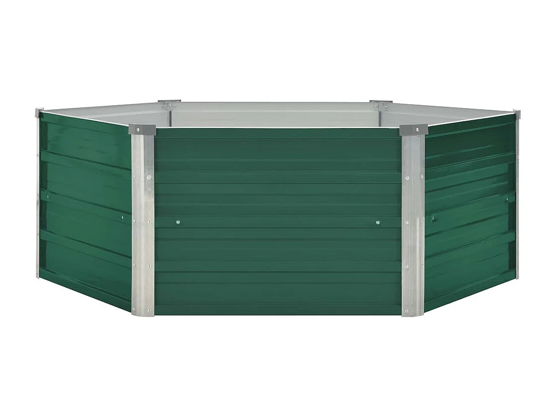 Fioriera aiuola rialzata piante fiori giardino 129 x 129 x 46 cm cm verde acciaio zincato 02_0000791