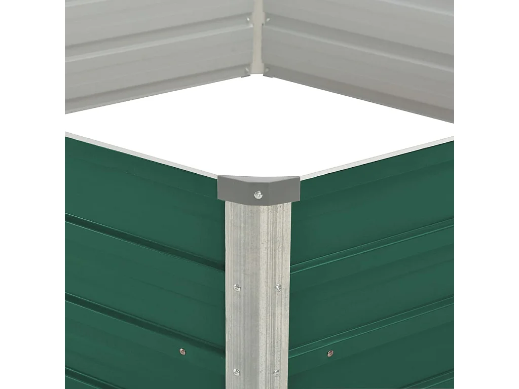 Fioriera aiuola rialzata piante fiori giardino 129 x 129 x 46 cm cm verde acciaio zincato 02_0000791