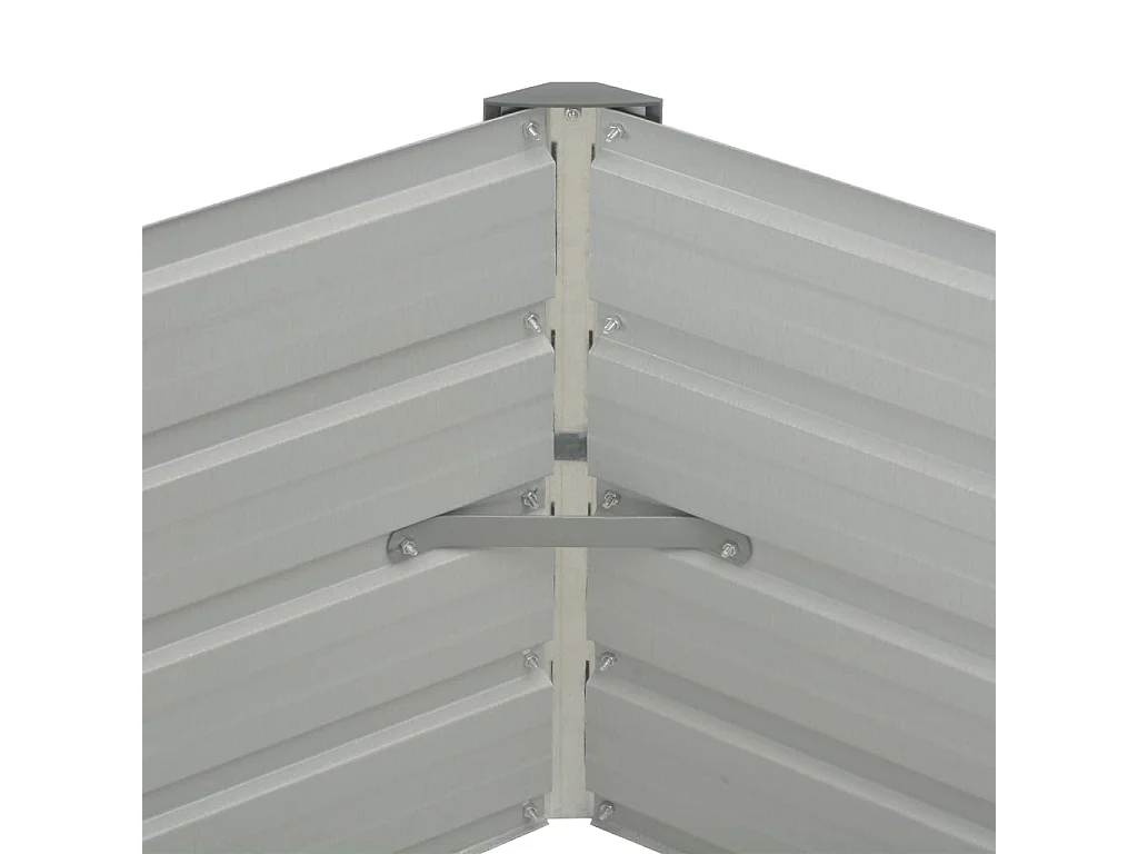 Fioriera aiuola rialzata piante fiori giardino 129 x 129 x 46 cm cm verde acciaio zincato 02_0000791