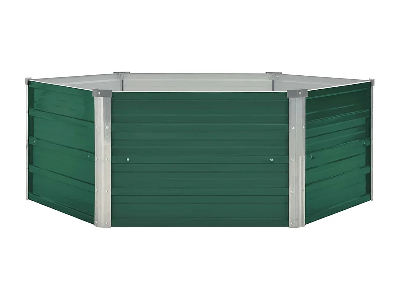 Fioriera aiuola rialzata piante fiori giardino 129 x 129 x 46 cm cm verde acciaio zincato 02_0000791