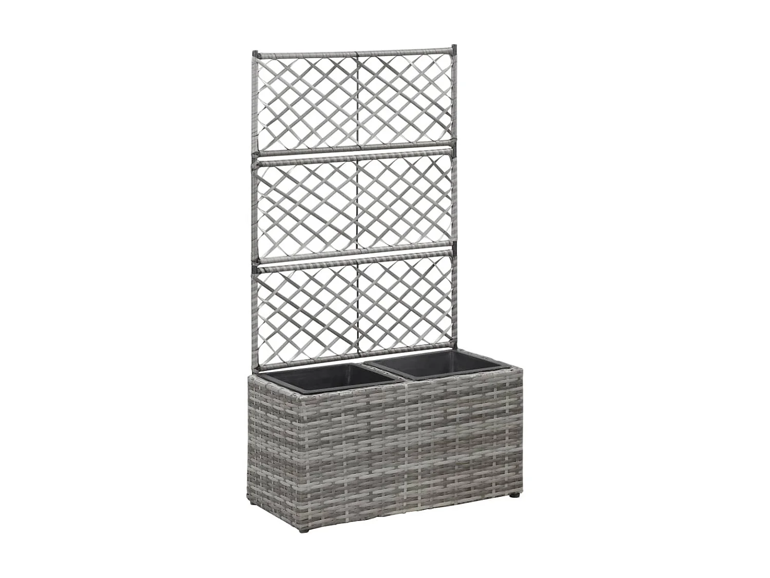 Jardinière lit surélevé plantes résine grise 58 x 30 x 107 cm 02_0001259