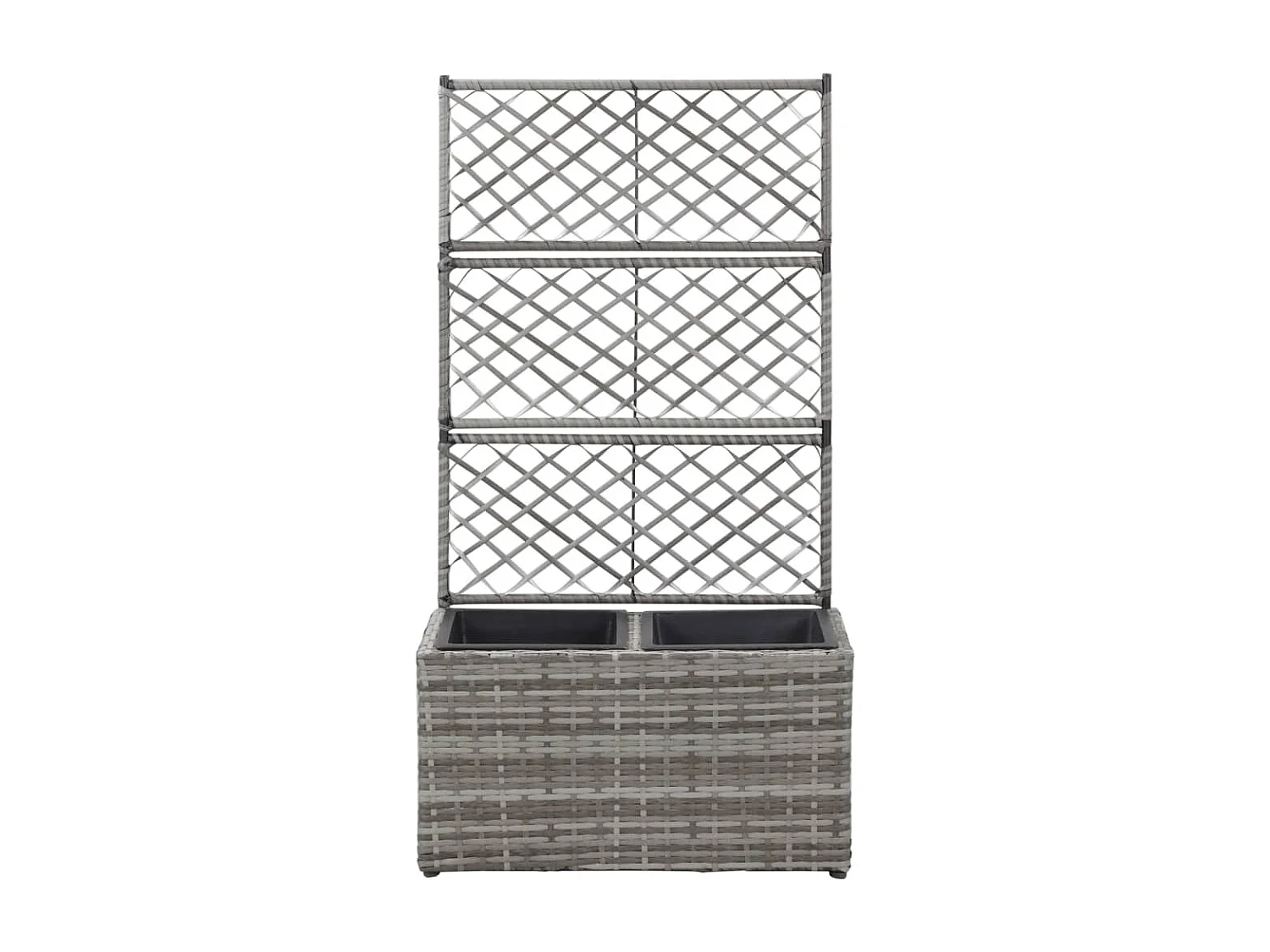 Jardinière lit surélevé plantes résine grise 58 x 30 x 107 cm 02_0001259