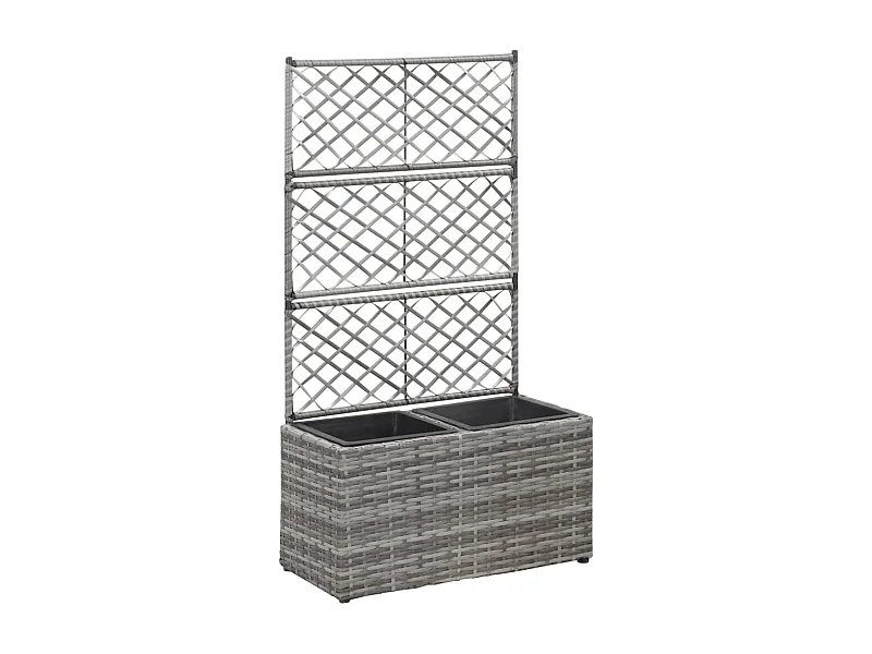 Jardinière lit surélevé plantes résine grise 58 x 30 x 107 cm 02_0001259