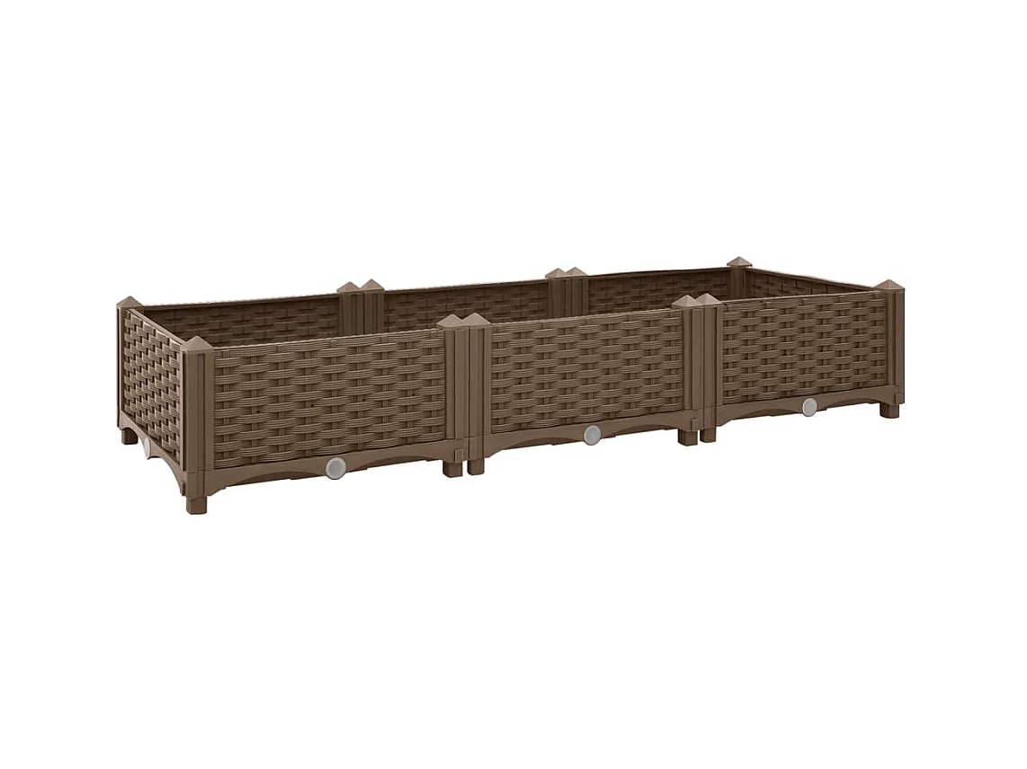 Jardinière lit surélevé plantes marron 120 x 40 x 23 cm 02_0000903