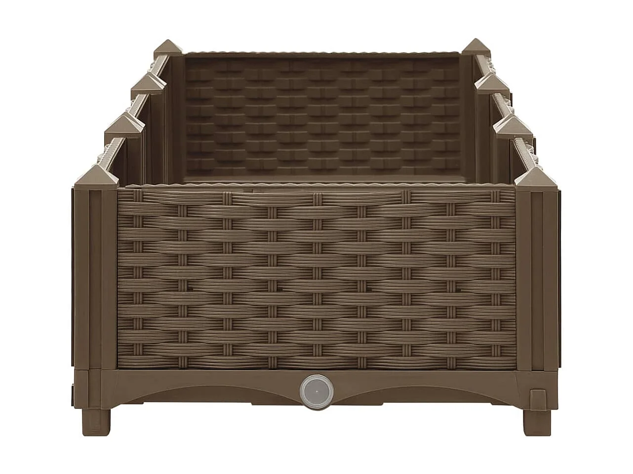 Macetero elevado plantas flores jardín 120 x 40 x 23 cm marrón polipropileno 02_0000903