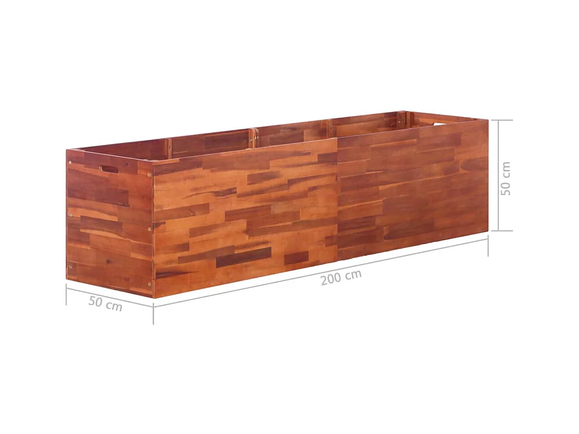 Jardinière lit surélevé plantes bois marron 200 x 50 x 50 cm 02_0001188