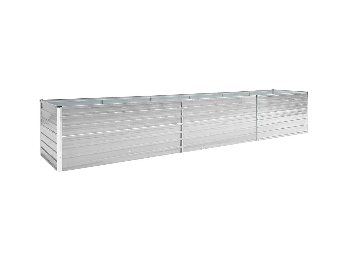 Macetero elevado plantas flores jardín acero galvanizado 480 x 80 x 77 cm gris 02_0001127