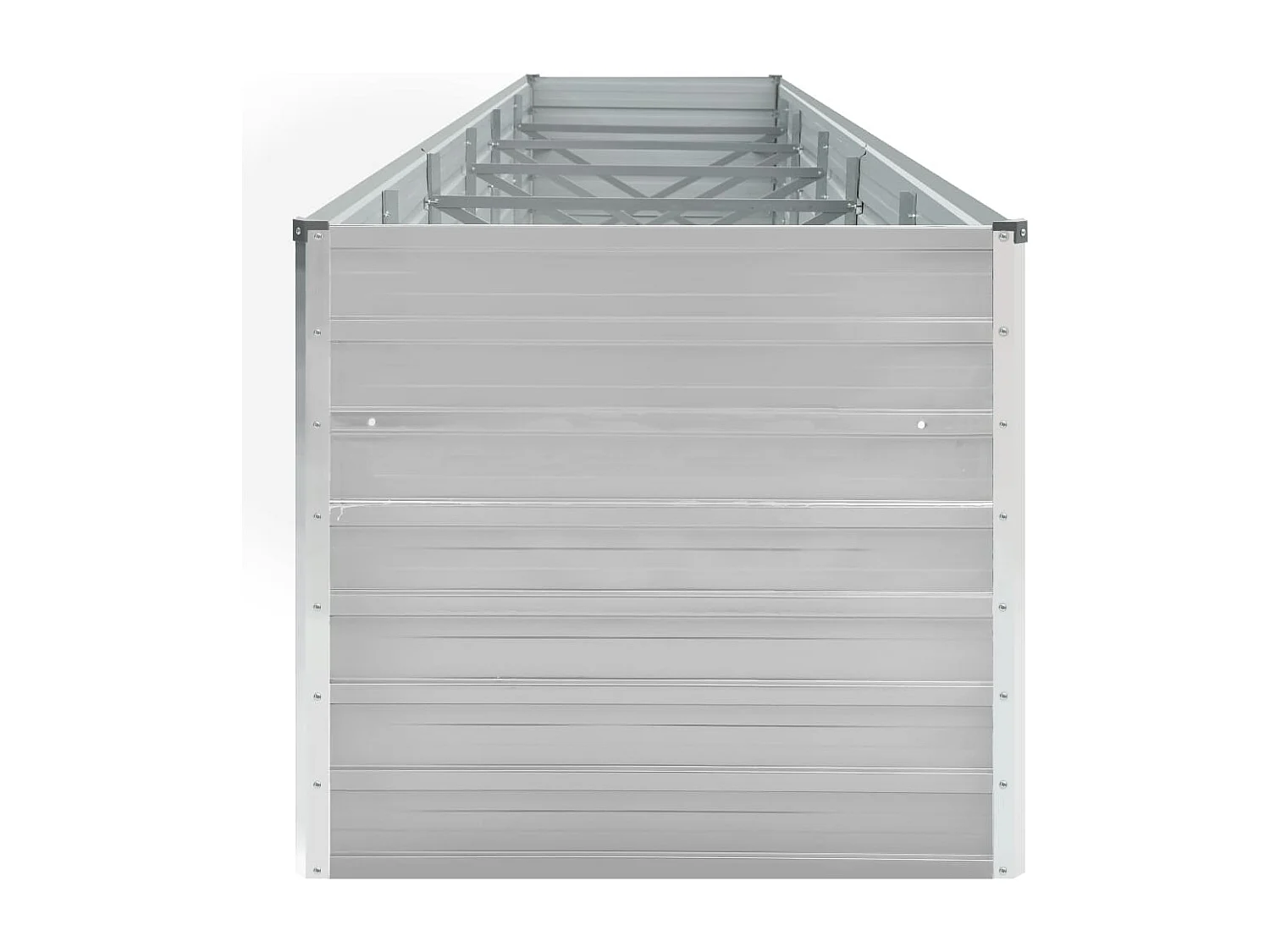 Fioriera rialzata piante fiori giardino acciaio zincato 480 x 80 x 77 cm grigio 02_0001127