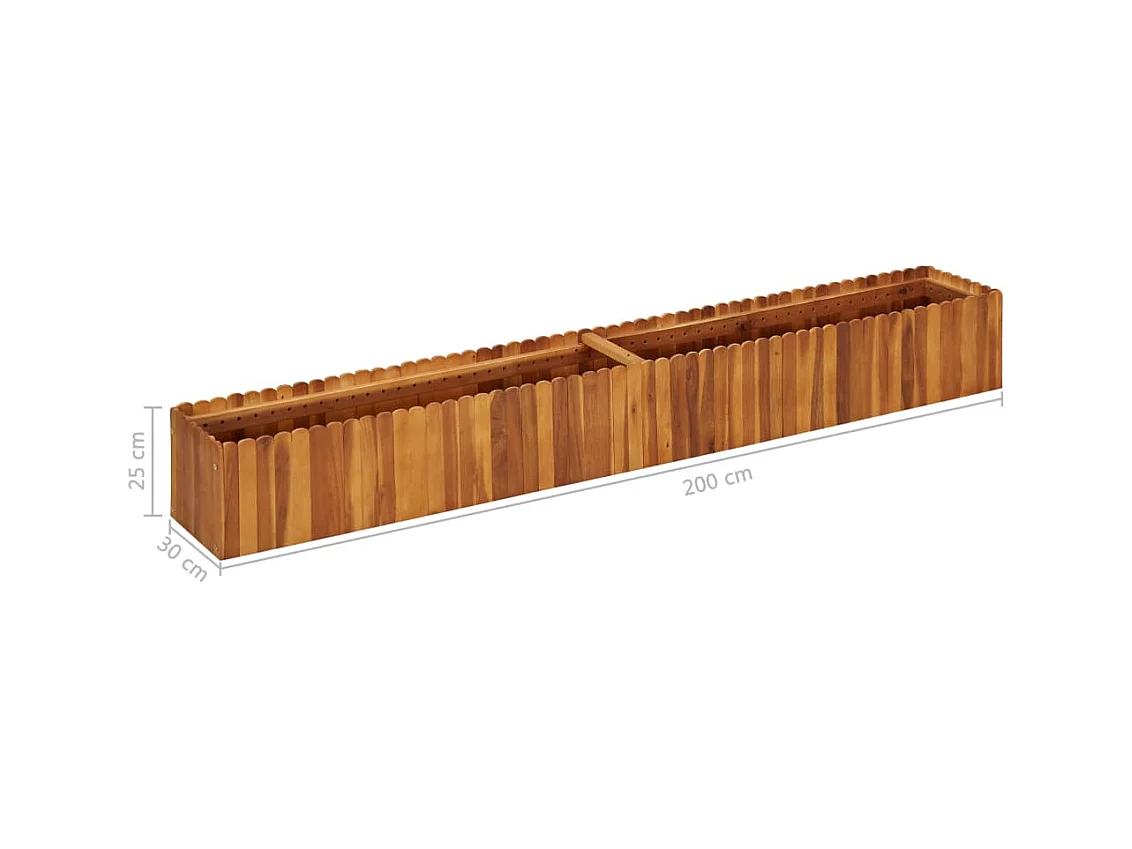 Jardinière lit surélevé plantes bois marron 200 x 30 x 25 cm 02_0001012
