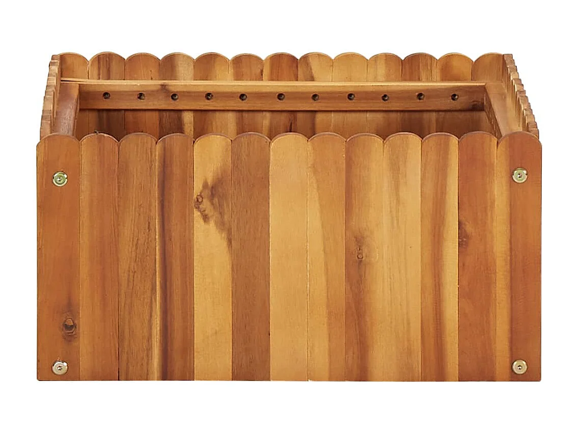 Jardinera arriate elevado plantas flores jardín 50 x 50 x 25 cm madera maciza de acacia 02_0001070