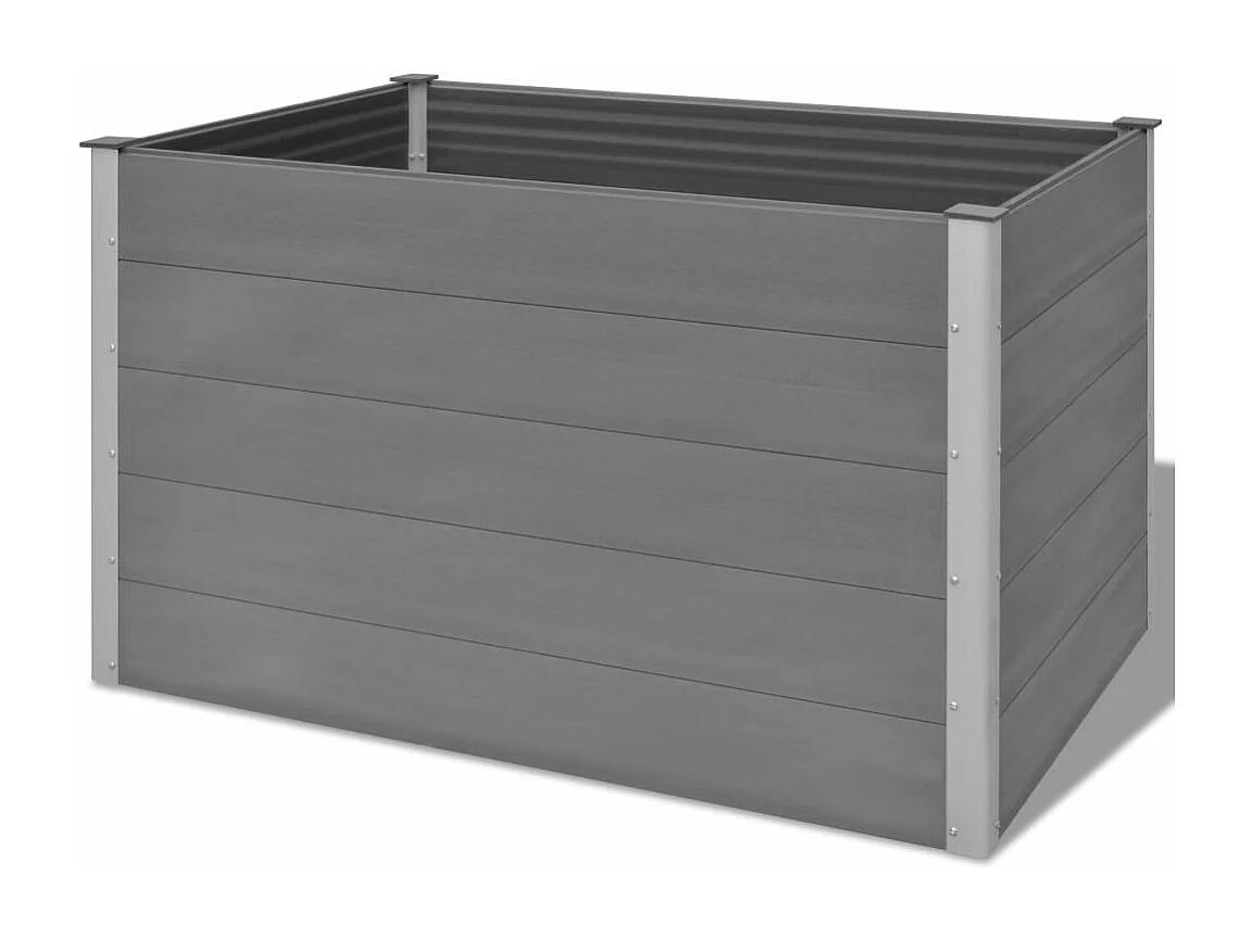 Fioriera rialzata piante fiori giardino WPC 150 x 100 x 91 cm grigio 02_0001239