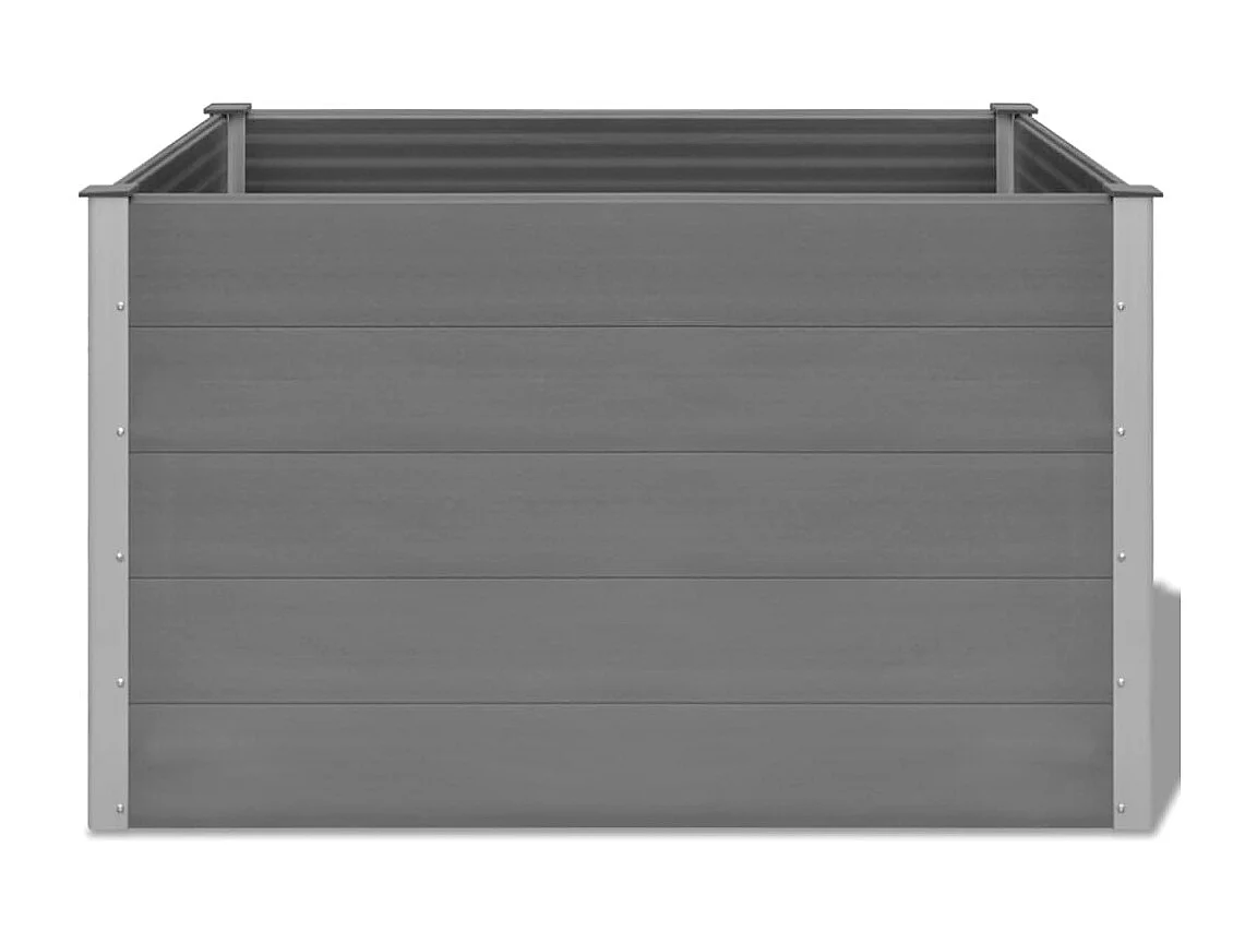 Fioriera rialzata piante fiori giardino WPC 150 x 100 x 91 cm grigio 02_0001239