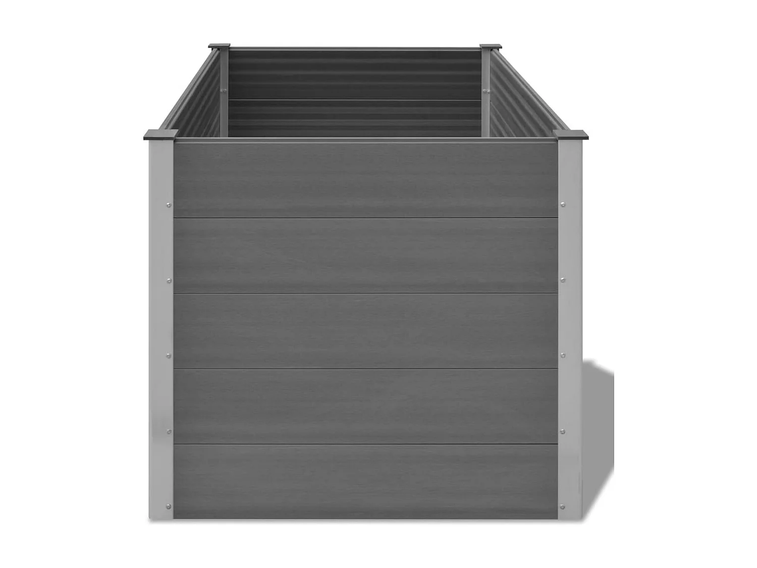 Fioriera rialzata piante fiori giardino WPC 150 x 100 x 91 cm grigio 02_0001239