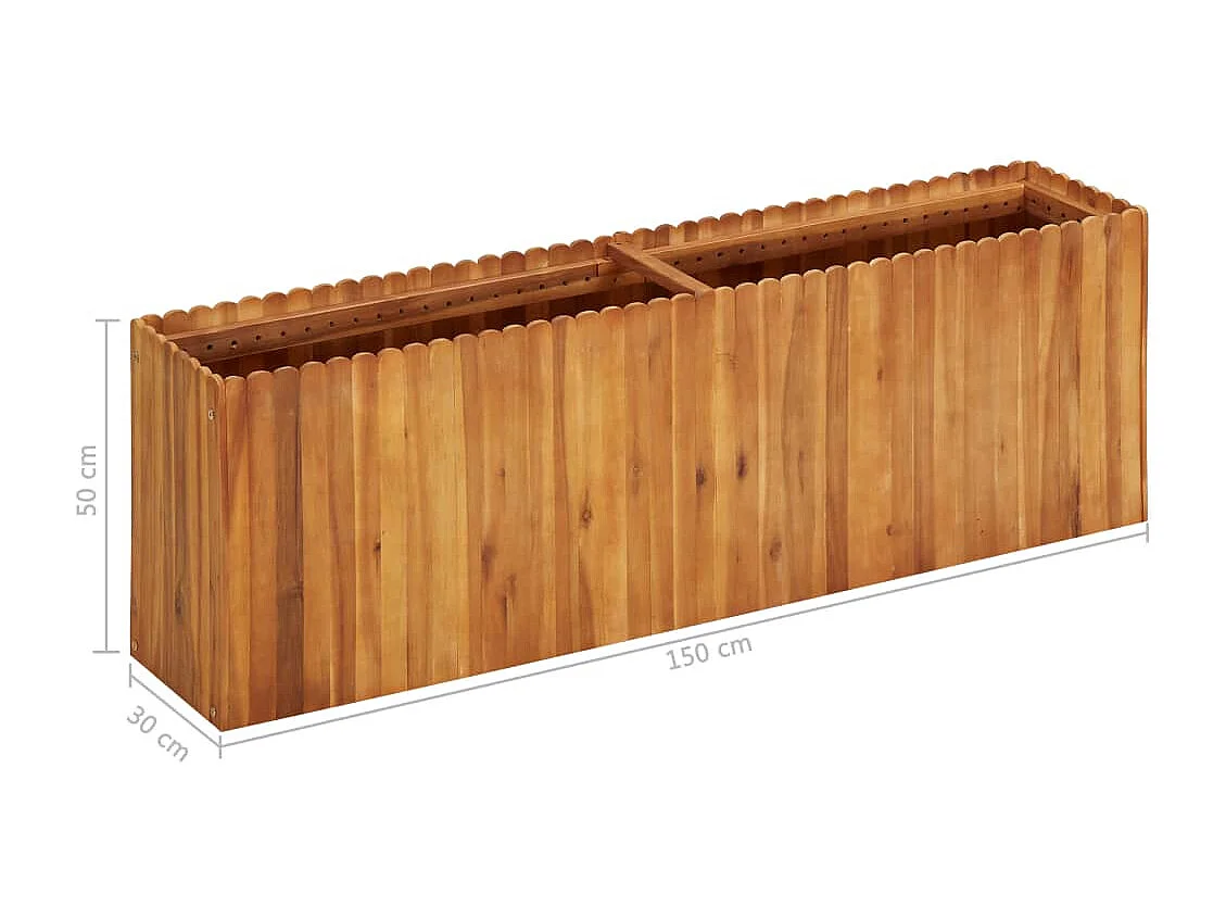 Jardinière lit surélevé plantes bois marron 150 x 30 x 50 cm 02_0000999