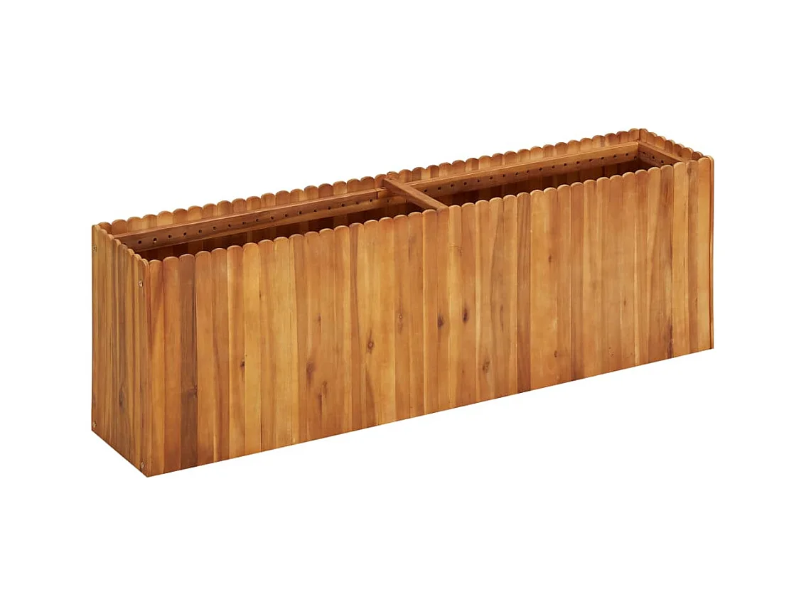 Fioriera rialzata per piante e fiori giardino 150 x 30 x 50 cm legno massello di acacia 02_0000999