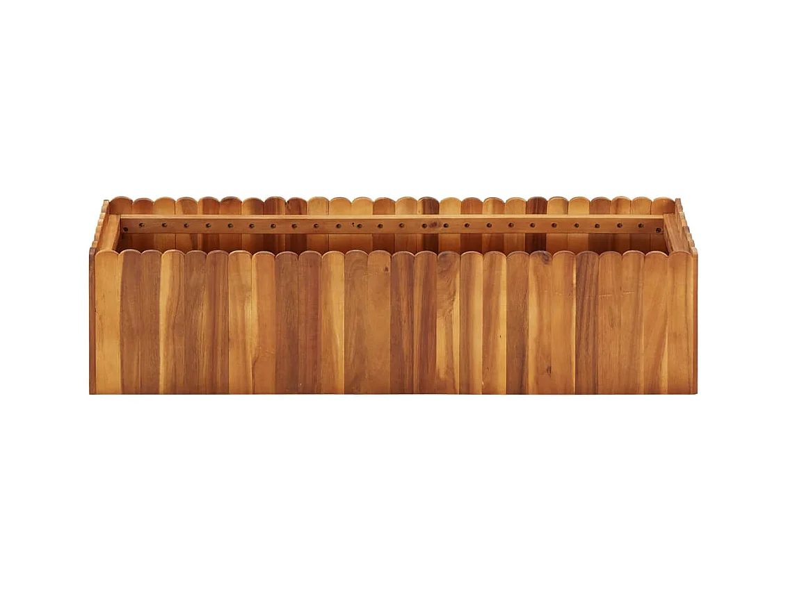 Jardinera arriate elevado plantas flores jardín 100 x 30 x 25 cm madera maciza de acacia 02_0000974