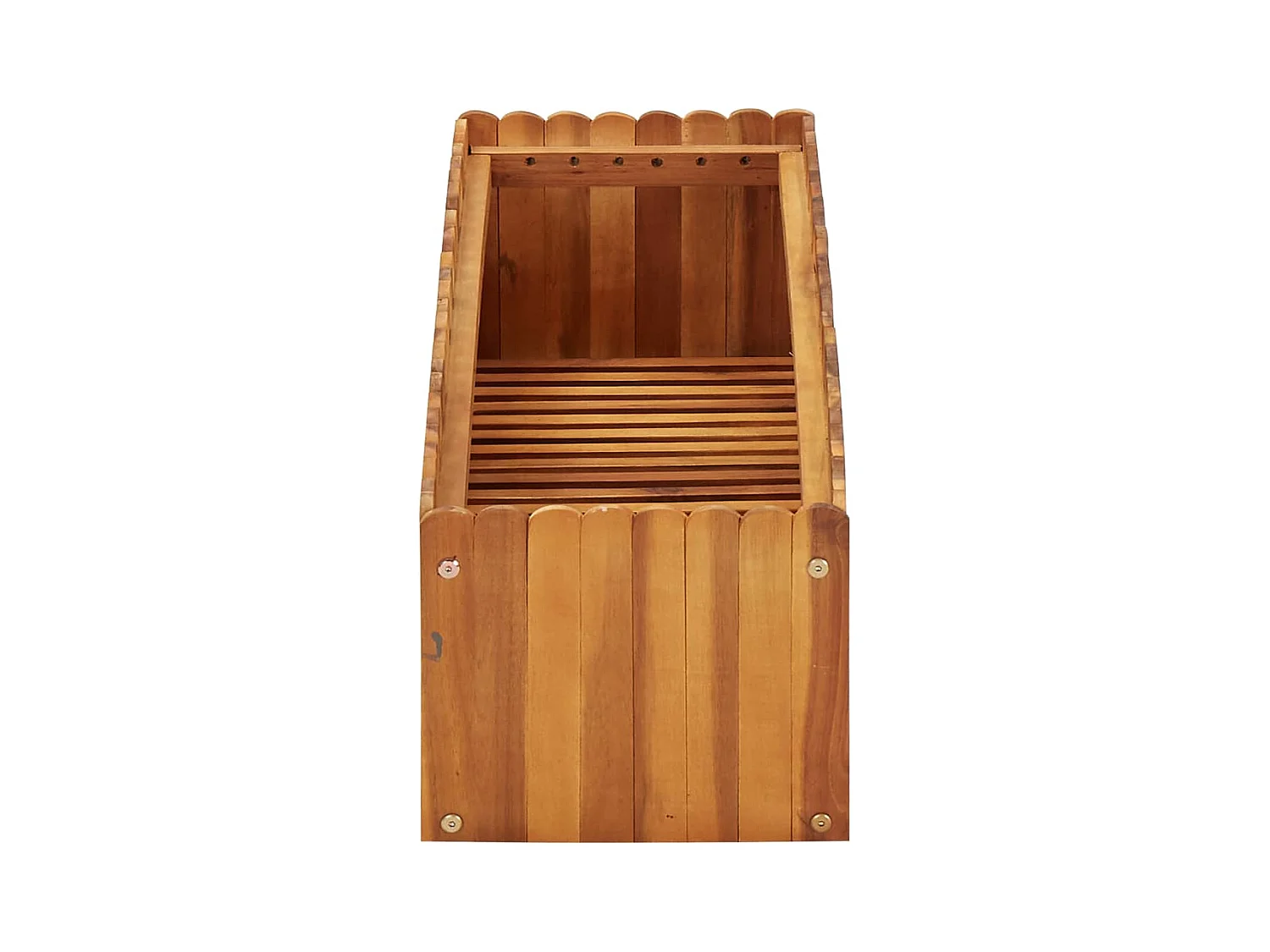 Jardinera arriate elevado plantas flores jardín 100 x 30 x 25 cm madera maciza de acacia 02_0000974