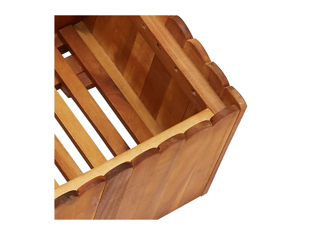 Jardinera arriate elevado plantas flores jardín 100 x 30 x 25 cm madera maciza de acacia 02_0000974