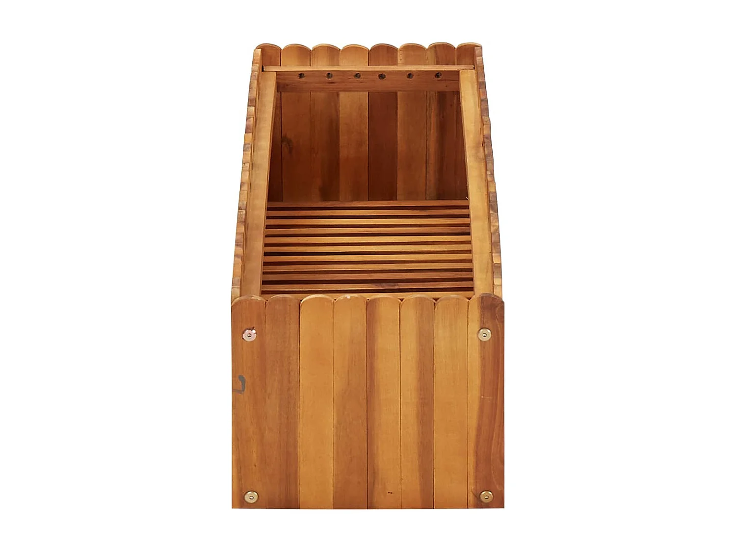 Jardinera arriate elevado plantas flores jardín 100 x 30 x 25 cm madera maciza de acacia 02_0000974