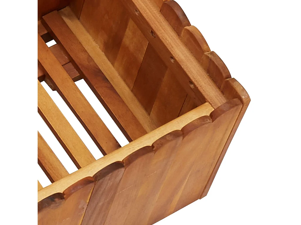 Jardinera arriate elevado plantas flores jardín 100 x 30 x 25 cm madera maciza de acacia 02_0000974