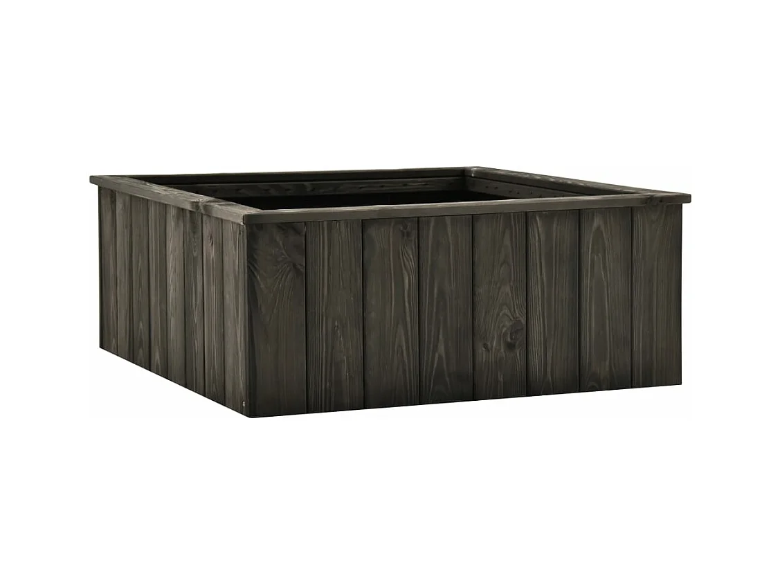 Jardinera arriate elevado plantas flores jardín 74 x 77 x 30 cm madera maciza de pino gris oscuro 02_0001267