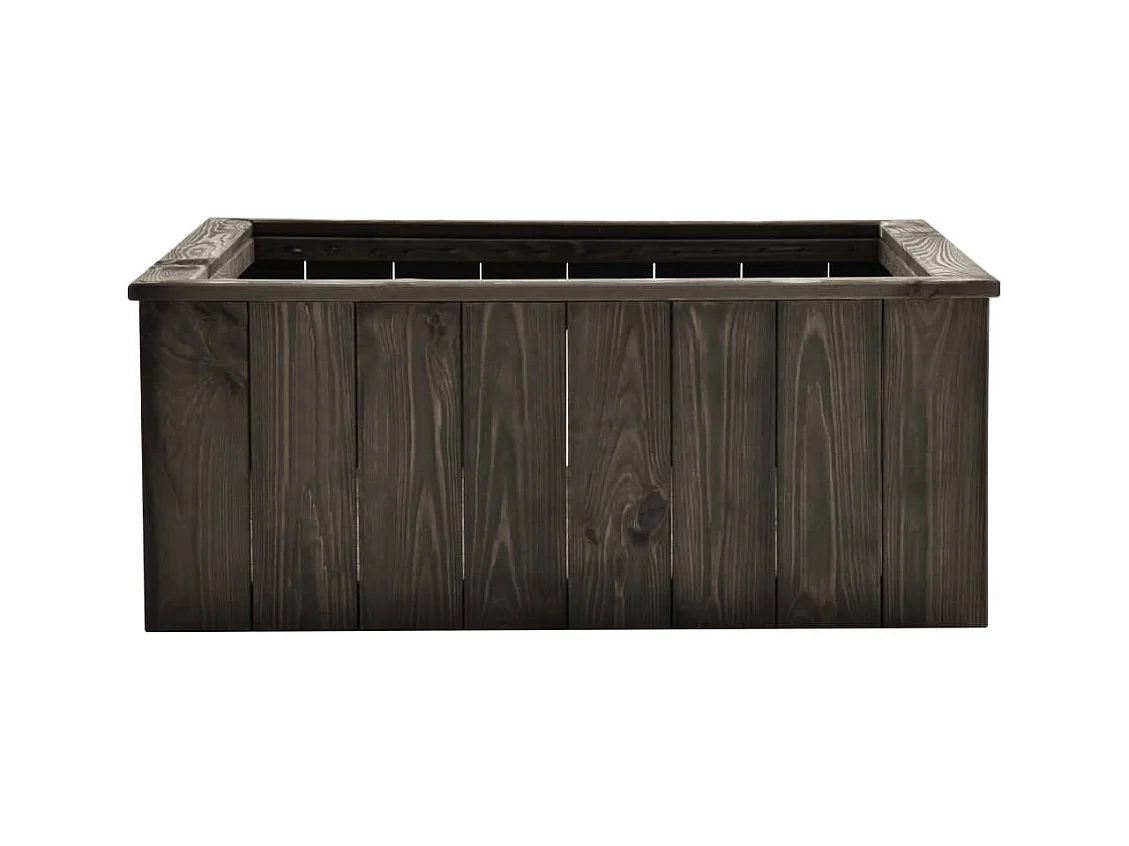 Jardinera arriate elevado plantas flores jardín 74 x 77 x 30 cm madera maciza de pino gris oscuro 02_0001267