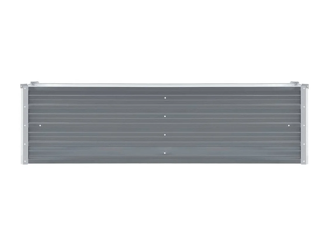 Jardinera elevada plantas flores jardín acero galvanizado 160 x 40 x 45 cm gris 02_0001091