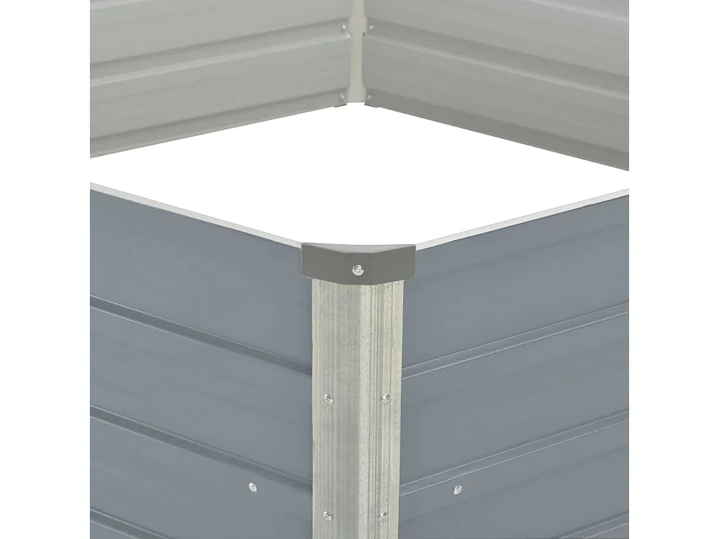 Fioriera aiuola rialzata piante fiori giardino 129 x 129 x 46 cm cm acciaio zincato grigio 02_0000790