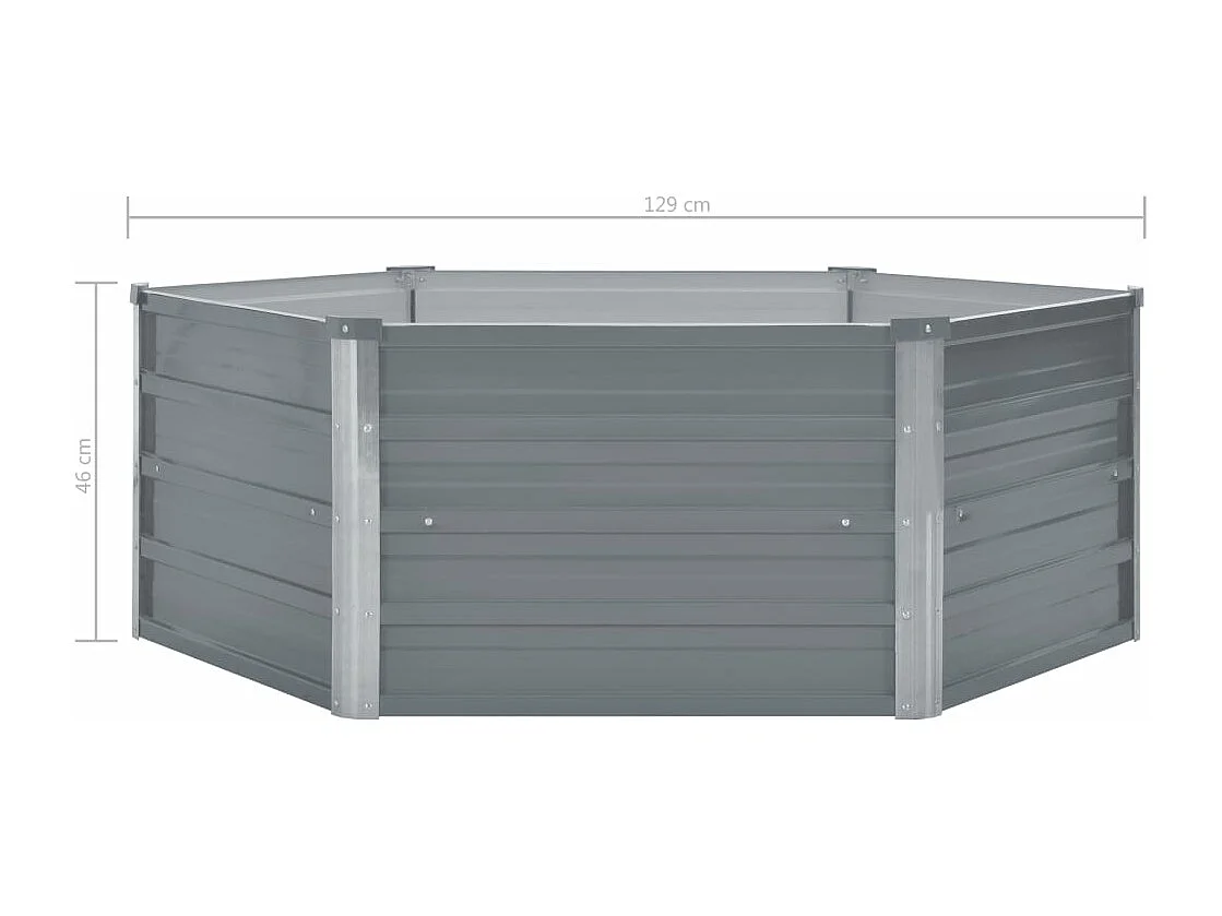 Fioriera aiuola rialzata piante fiori giardino 129 x 129 x 46 cm cm acciaio zincato grigio 02_0000790