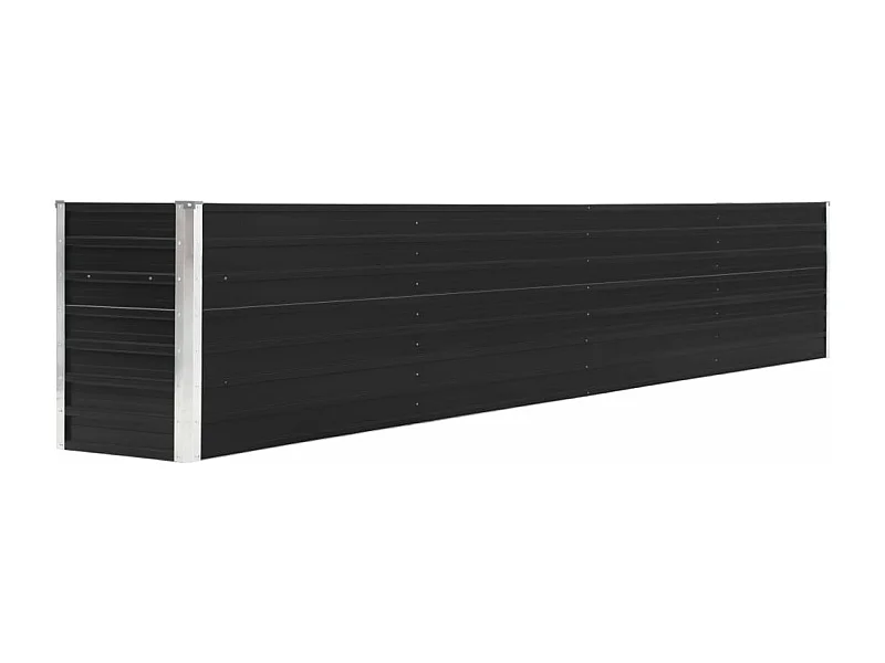 Fioriera rialzata piante fiori giardino acciaio zincato 320 x 40 x 45 cm antracite 02_0001107