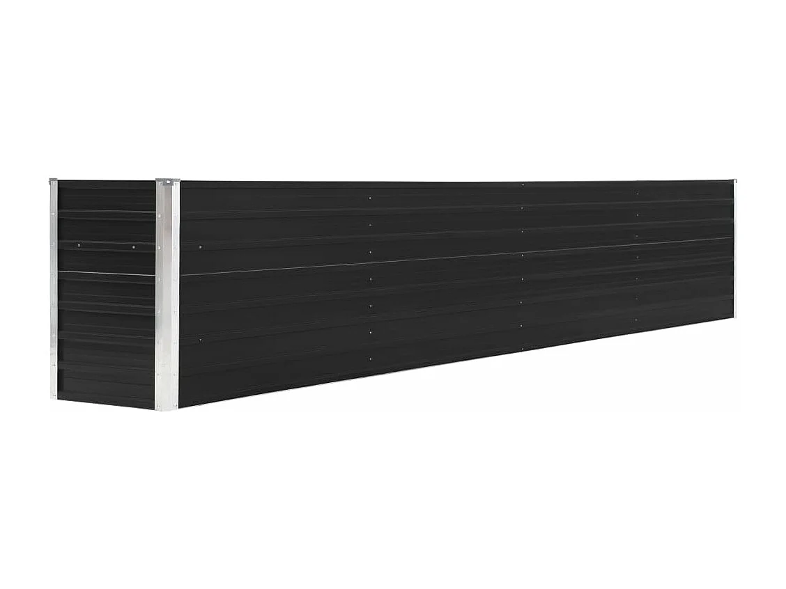 Fioriera rialzata piante fiori giardino acciaio zincato 320 x 40 x 45 cm antracite 02_0001107