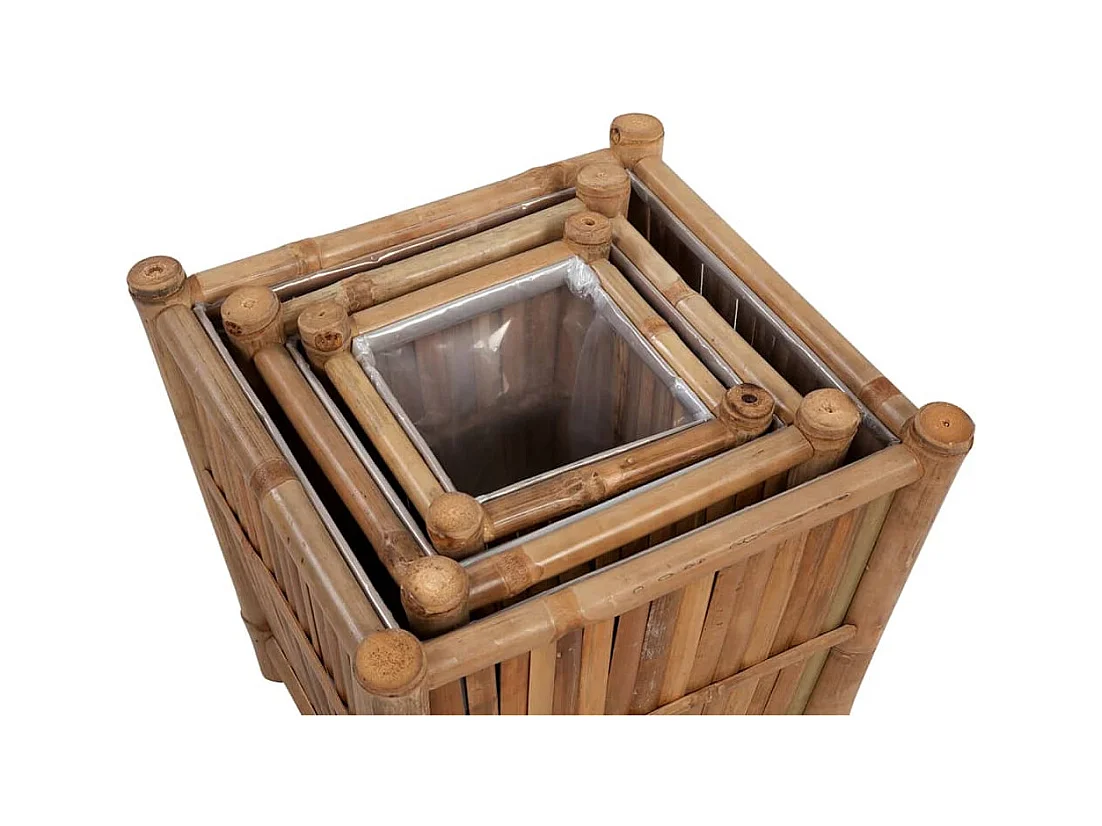 Lot de 3 jardinière bambou marron 40 x 40 x 40 cm 02_0001362