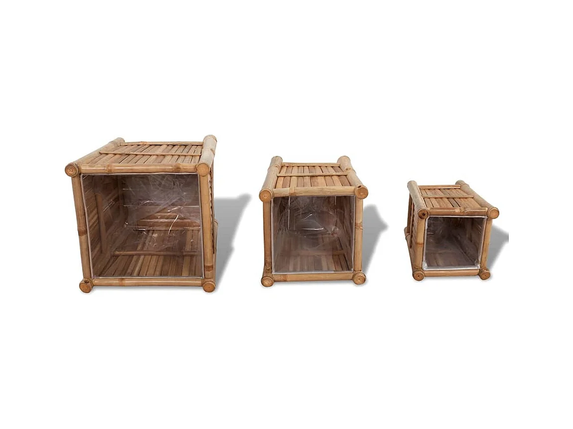 Lot de 3 jardinière bambou marron 40 x 40 x 40 cm 02_0001362