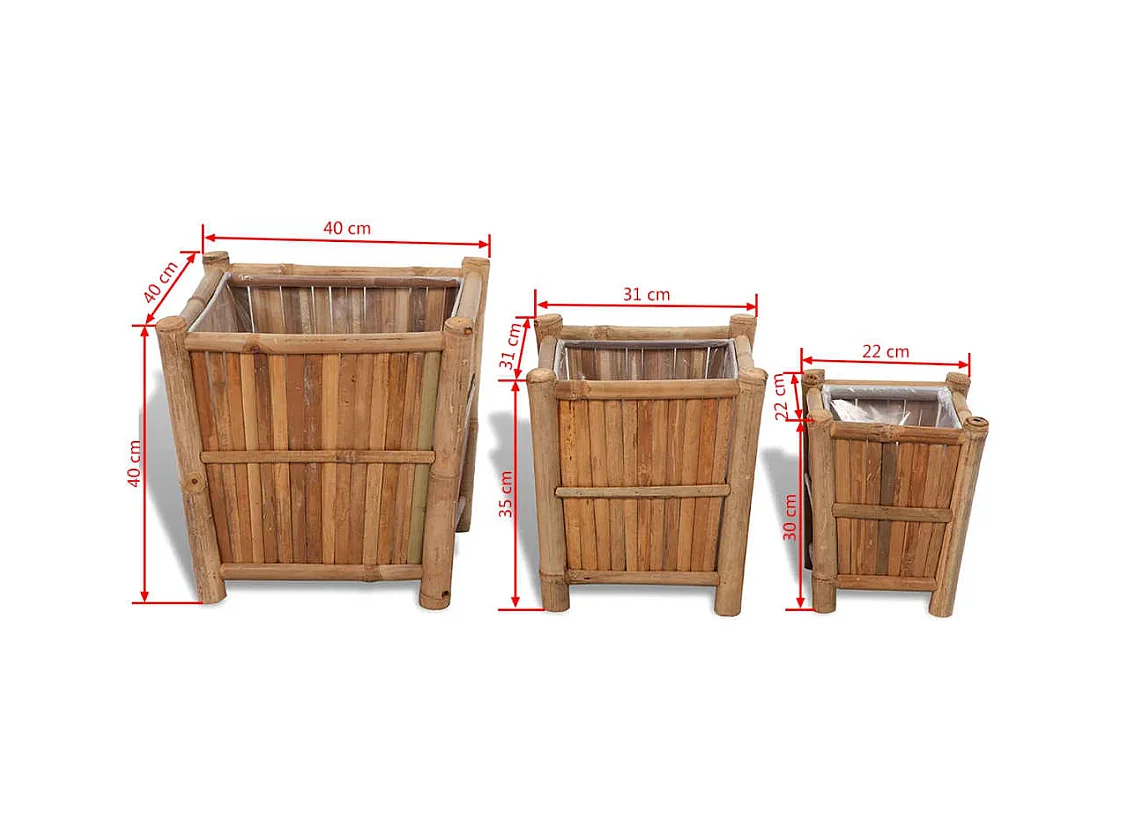 Lot de 3 jardinière bambou marron 40 x 40 x 40 cm 02_0001362