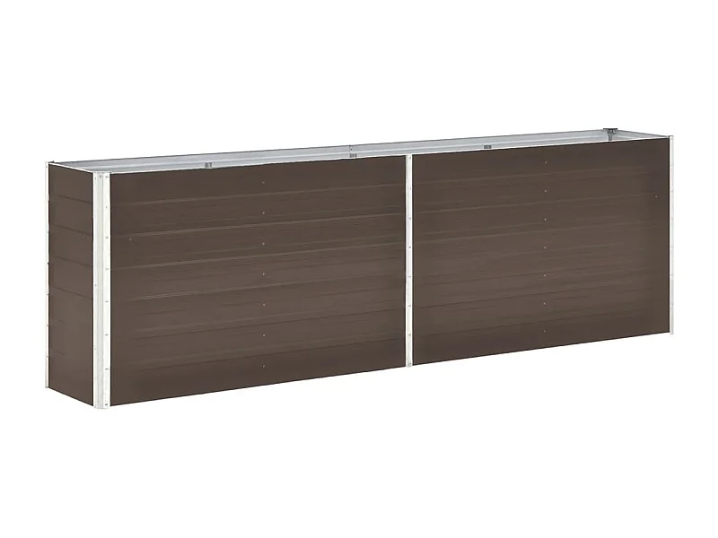 Plantador de canteiro elevado plantas flores jardim aço galvanizado 240 x 40 x 77 cm marrom 02_0001101