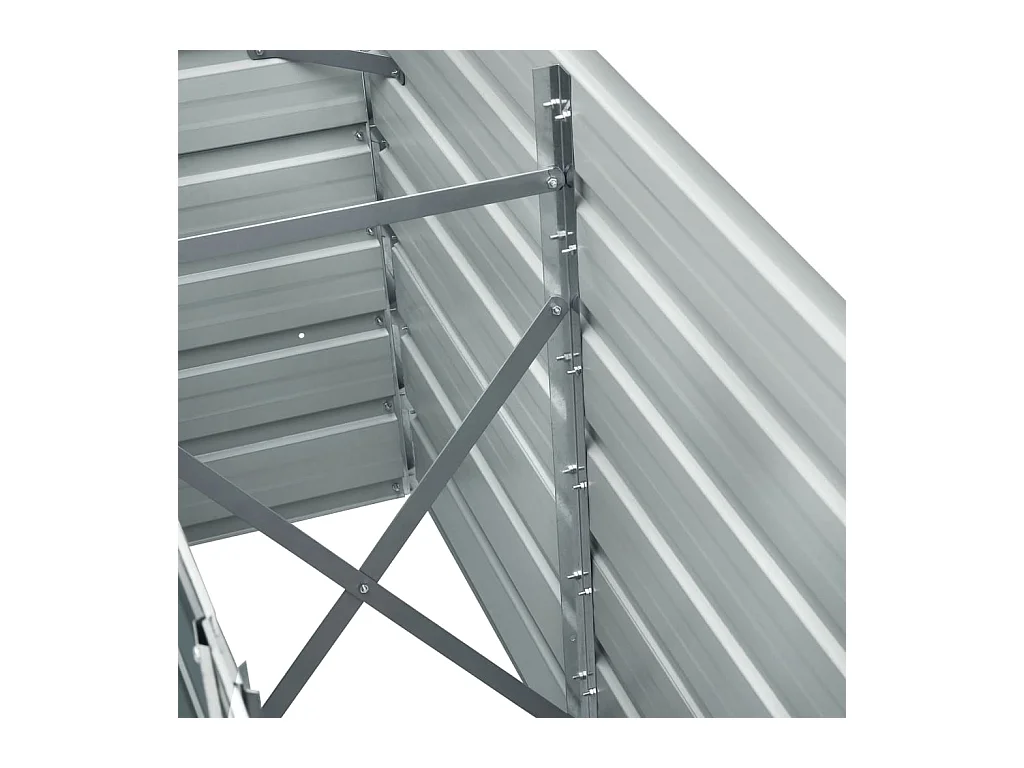 Macetero elevado plantas flores jardín acero galvanizado 240 cm antracita 02_0001099