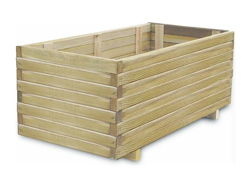 Jardinera arriate elevado plantas flores jardín rectangular 100 x 50 x 40 cm madera 02_0001268