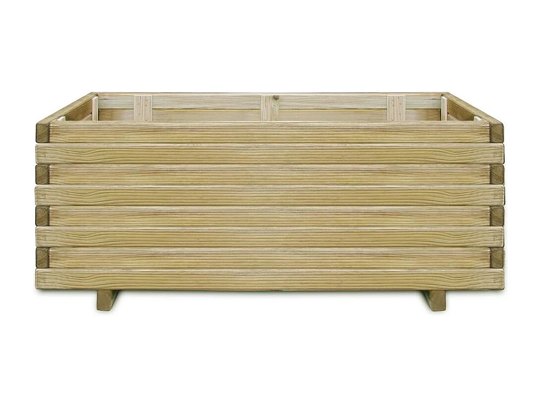 Jardinera arriate elevado plantas flores jardín rectangular 100 x 50 x 40 cm madera 02_0001268