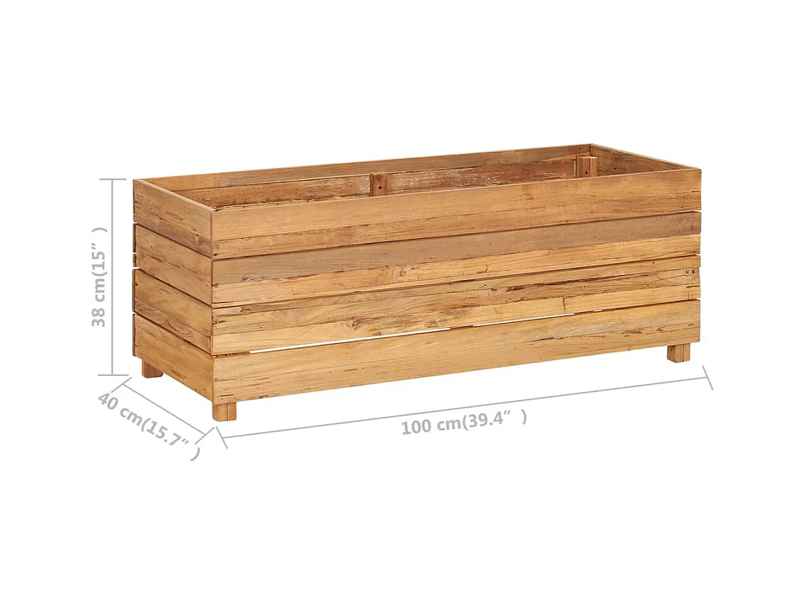 Lit surélevé jardinière 100 marron 100 x 40 x 38 cm 02_0000895