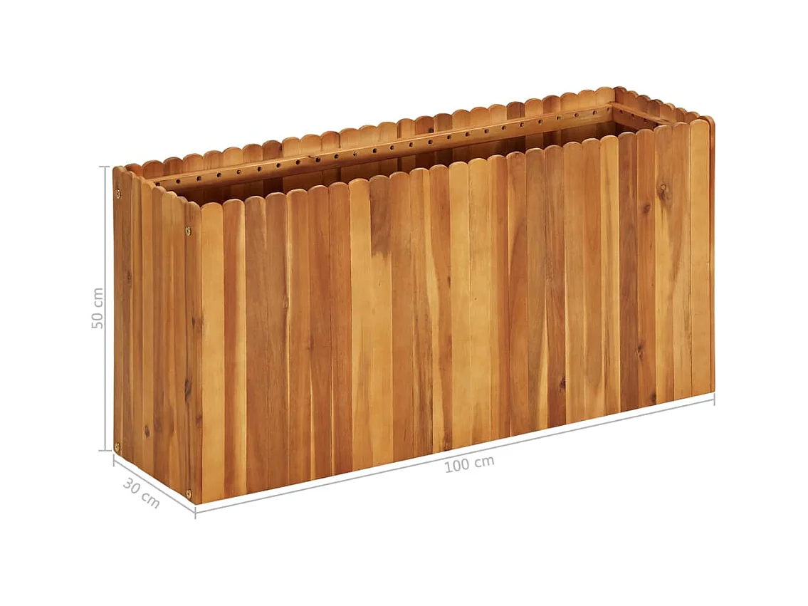 Jardinière lit surélevé plantes bois marron 100 x 30 x 50 cm 02_0000975