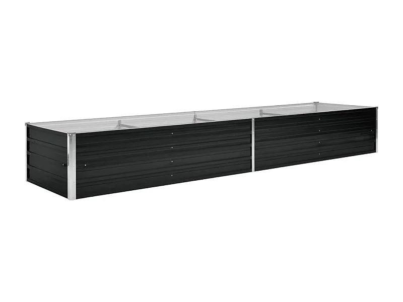 Fioriera rialzata piante fiori giardino 320 x 80 x 45 cm acciaio zincato antracite 02_0001145