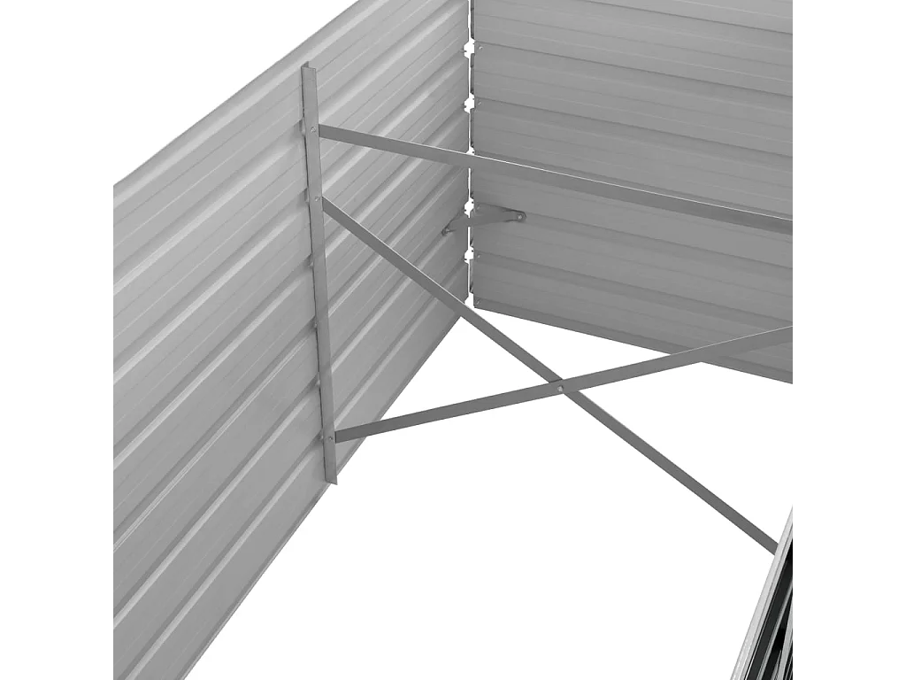 Macetero elevado plantas flores jardín 320 x 80 x 45 cm antracita acero galvanizado 02_0001145