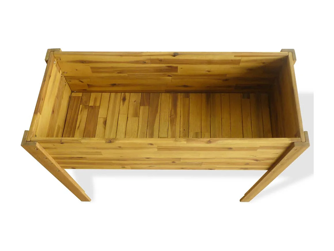 Fioriera aiuola rialzata piante fiori giardino legno massello 84 cm acacia 02_0001195