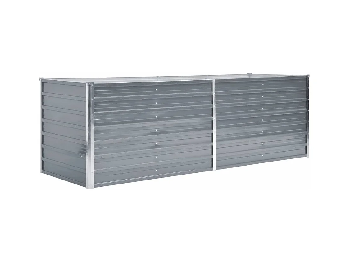 Jardinière lit surélevé plantes grise 240 x 80 x 77 cm 02_0001105