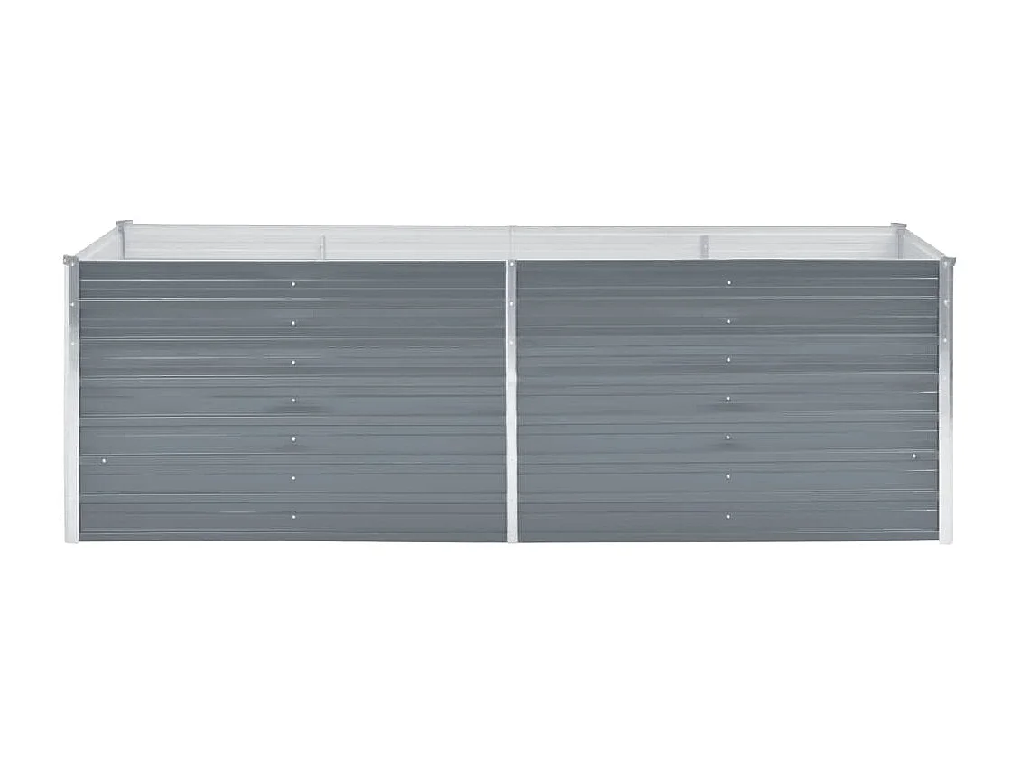 Jardinera elevada plantas flores jardín acero galvanizado 240 x 80 x 77 cm gris 02_0001105