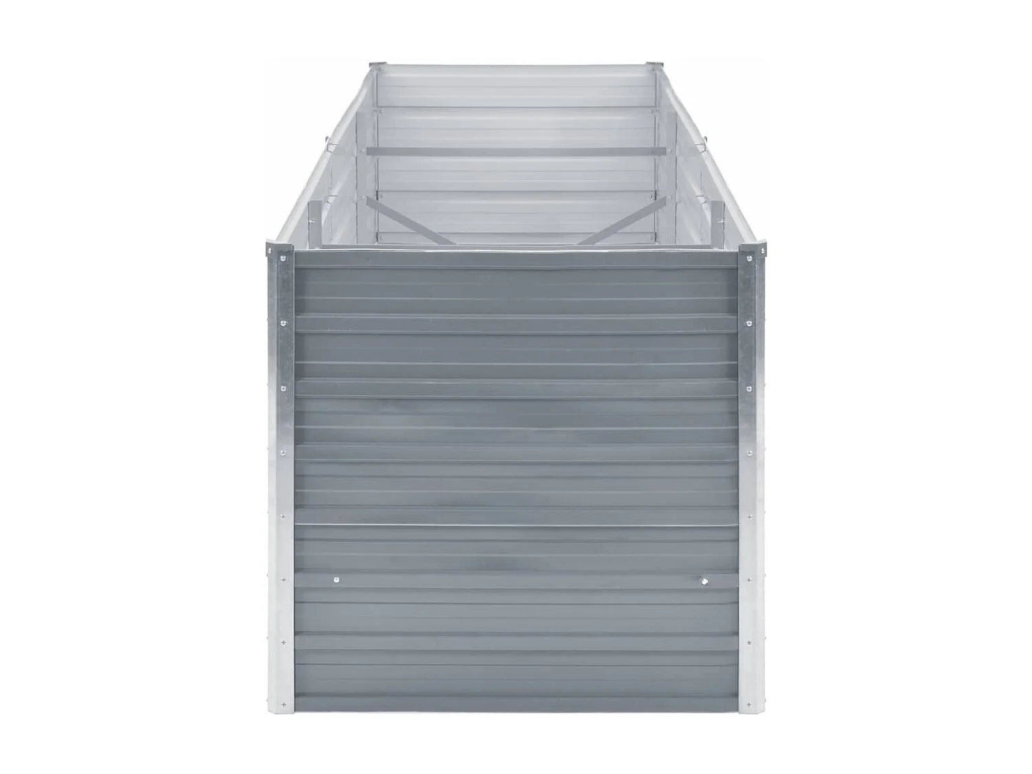 Jardinera elevada plantas flores jardín acero galvanizado 240 x 80 x 77 cm gris 02_0001105