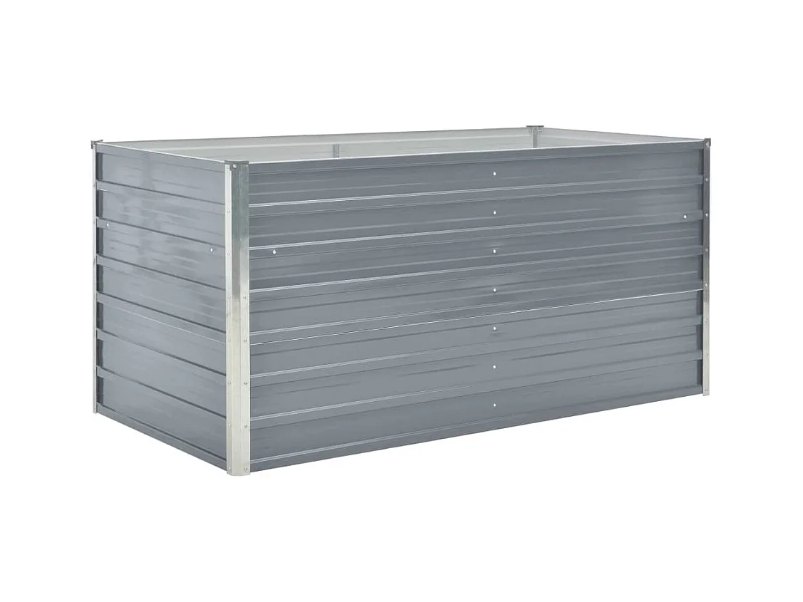 Macetero elevado plantas flores jardín 160 x 80 x 77 cm acero galvanizado gris 02_0000797