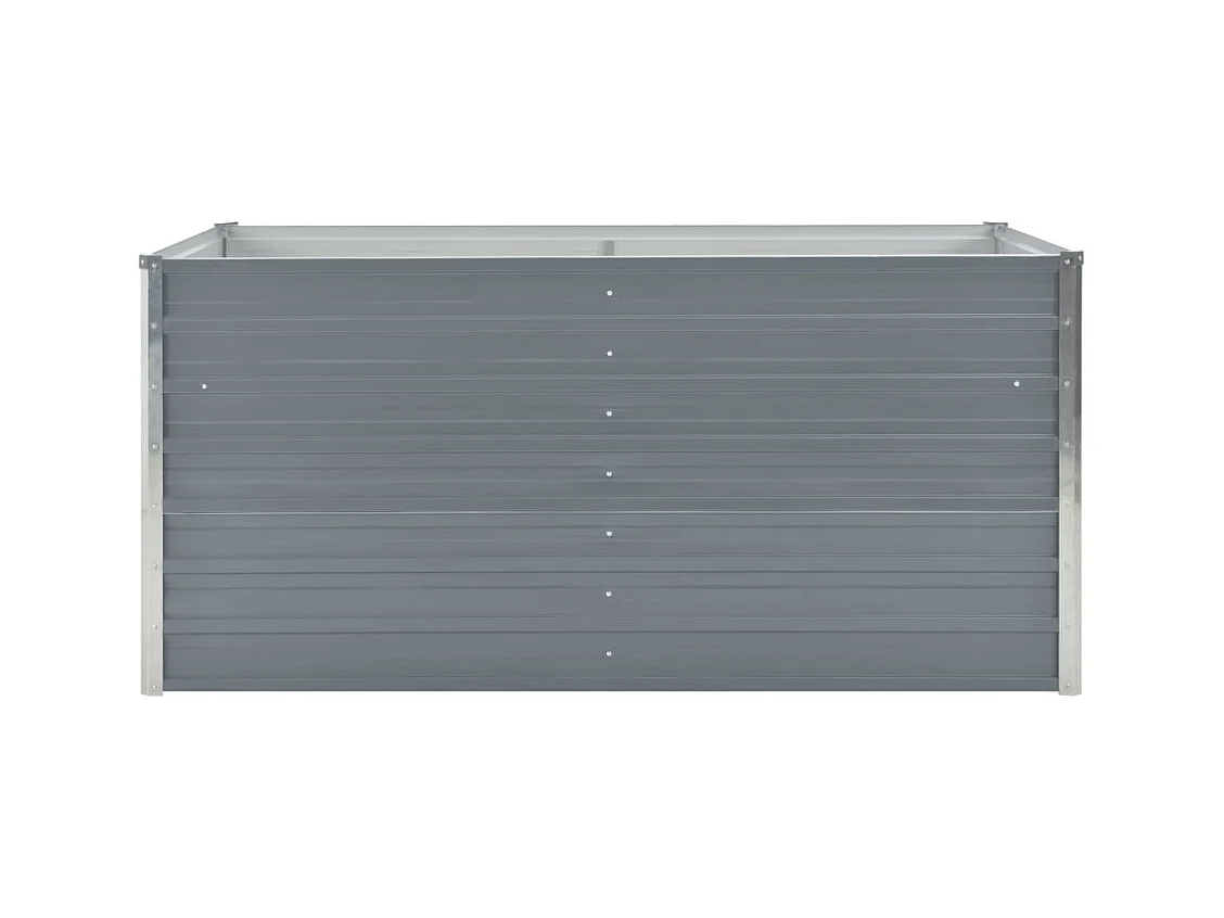 Macetero elevado plantas flores jardín 160 x 80 x 77 cm acero galvanizado gris 02_0000797
